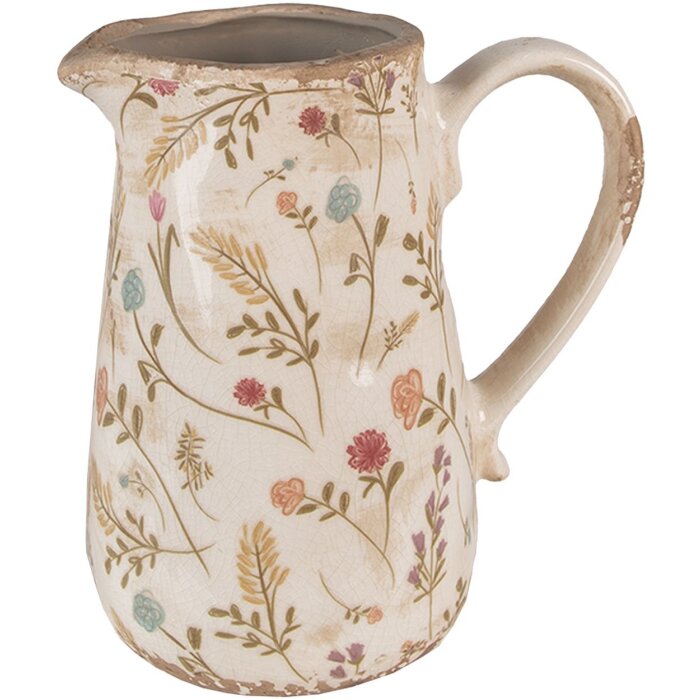 Clayre & Eef 6CE1552M Doniczka dekoracyjna 16x11x18 cm różowy-beżowy