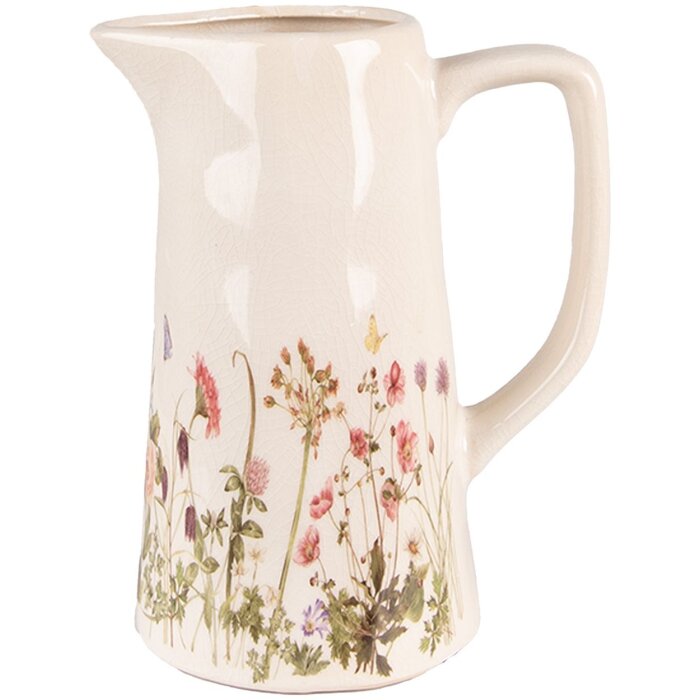Clayre & Eef 6CE1558M Doniczka dekoracyjna 15x10x19 cm różowy-beżowy