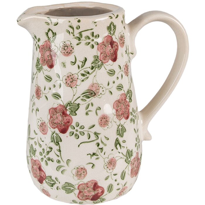 Clayre & Eef 6CE1563M Doniczka dekoracyjna 16x11x18 cm różowy-beżowy