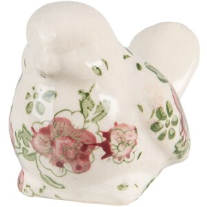 Clayre & Eef 6CE1567M Dekoracja Ptak Ceramika różowo-beżowa 10x6x7 cm