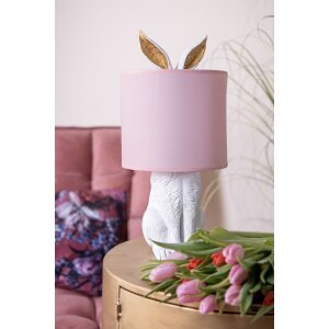 Clayre & Eef 6LMC0013WP Lampa stołowa Królik Ø20x43 cm E27 60W biała różowa