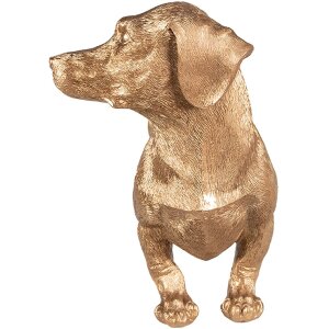 Clayre & Eef 6PR3637 Uchwyt na bułkę kuchenną Dog Gold Black 46x15x21 cm