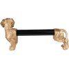 Clayre & Eef 6PR3637 Uchwyt na bułkę kuchenną Dog Gold Black 46x15x21 cm