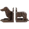 Clayre & Eef 6Y5427 Podstawka pod książkę (2 sztuki) Pies 23x8x13 cm Brązowy