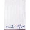 Clayre & Eef SSF42-2 Ręcznik kuchenny 50x70 cm biały-niebieski prostokąt