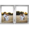 Hama aluminiowa podwójna ramka Calais srebrna na 2 zdjęcia 10x15 cm