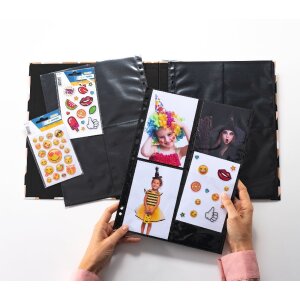 HERMA 7711 Fotofanowe rękawy fotograficzne 10x15 cm czarne 250 rękawów