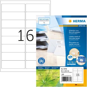 HERMA 10730 Etykiety papierowe z makulatury A4 99,1x33,8...