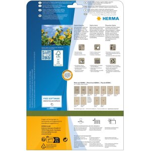 HERMA 10751 Etykiety papierowe Silphie A4 35,6x16,9 mm naturalny brązowy klej permanentny
