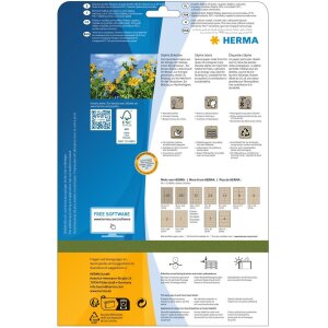 HERMA 10759 Etykiety do folderów A4 192x38mm naturalny brązowy papier Silphie 20 arkuszy
