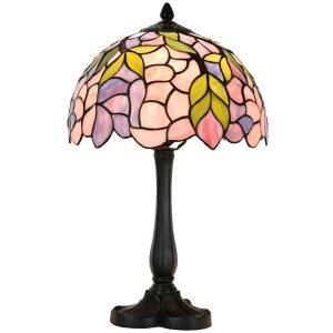 LumiLamp 5LL-6308 Lampa stołowa Tiffany różowa...