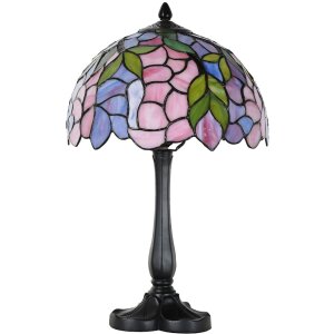 LumiLamp 5LL-6308 Lampa stołowa Tiffany różowa Ø 30x50 cm E27-max 1x60W