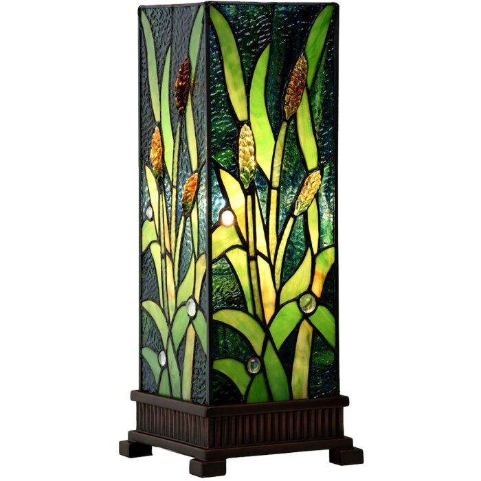 LumiLamp 5LL-6310 Lampa stołowa Tiffany zielona 18x18x45 cm E27-max 1x60W