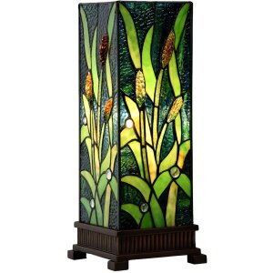 LumiLamp 5LL-6310 Lampa stołowa Tiffany zielona 18x18x45...
