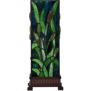 LumiLamp 5LL-6310 Lampa stołowa Tiffany zielona 18x18x45...