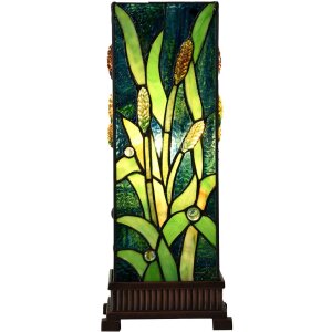 LumiLamp 5LL-6310 Lampa stołowa Tiffany zielona 18x18x45 cm E27-max 1x60W