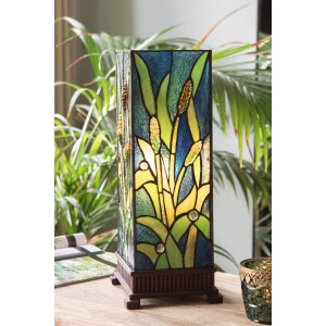 LumiLamp 5LL-6310 Lampa stołowa Tiffany zielona 18x18x45 cm E27-max 1x60W