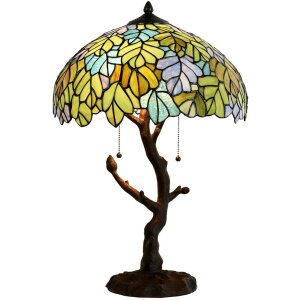 LumiLamp 5LL-6312 Lampa stołowa Tiffany zielona Ø 40x60 cm E27-max 2x60W