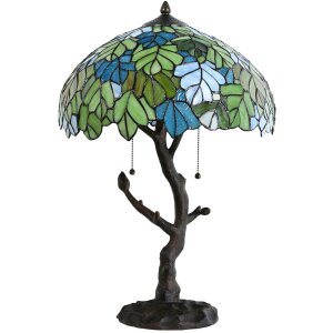 LumiLamp 5LL-6312 Lampa stołowa Tiffany zielona Ø 40x60 cm E27-max 2x60W