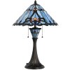 LumiLamp 5LL-6313 Lampa stołowa Tiffany niebieska Ø 40x61 cm E27-max 2x60W