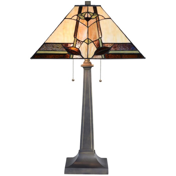 LumiLamp 5LL-6320 Lampa stołowa Tiffany Beige 45x45x80 cm E27-max 2x60W