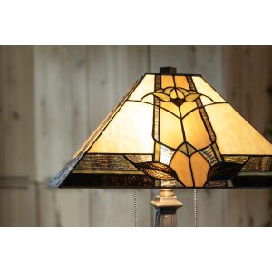 LumiLamp 5LL-6320 Lampa stołowa Tiffany Beige 45x45x80 cm E27-max 2x60W