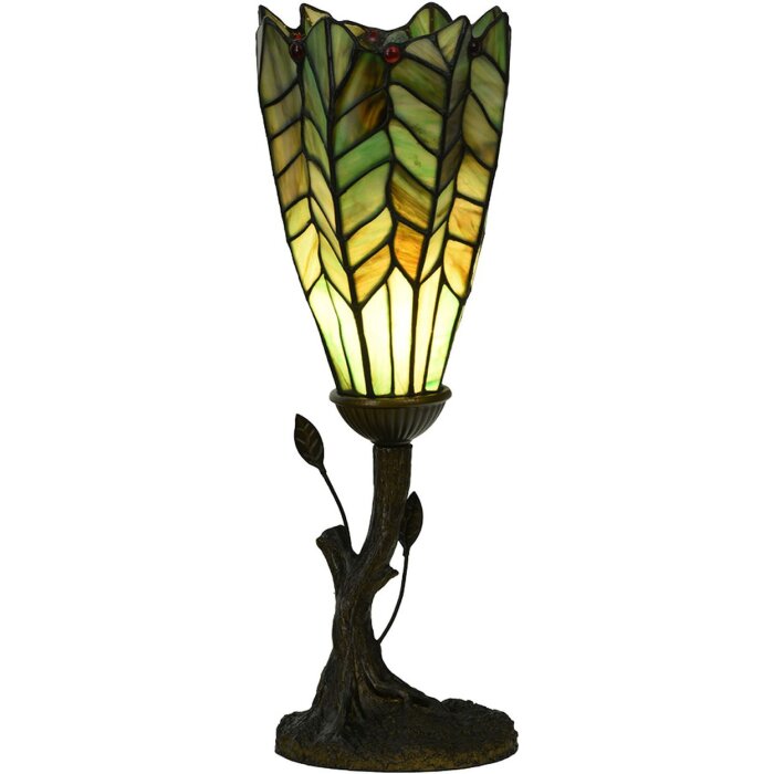 LumiLamp 5LL-6337 Lampa stołowa Tiffany zielona Ø 15x42 cm E14 max 25W