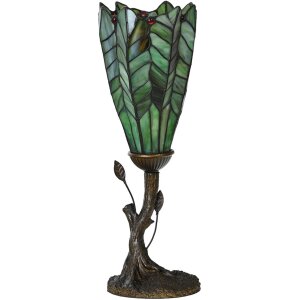 LumiLamp 5LL-6337 Lampa stołowa Tiffany zielona Ø 15x42 cm E14 max 25W
