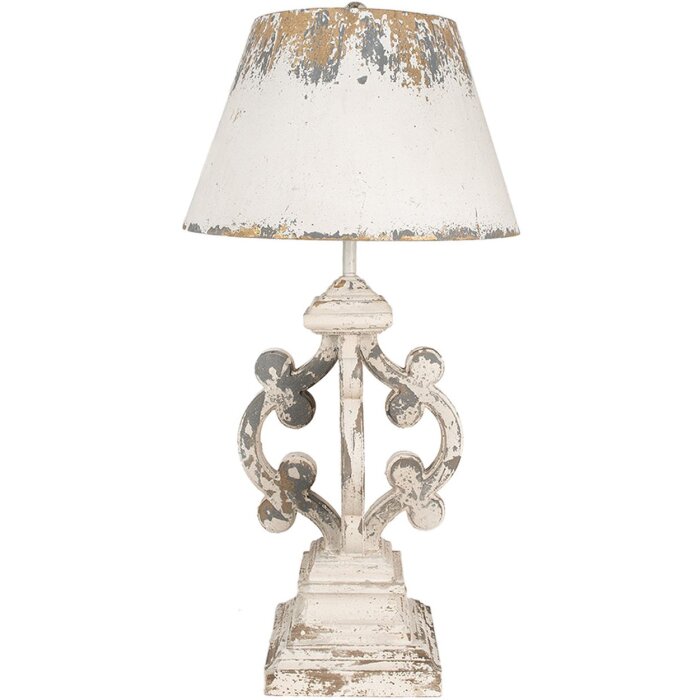 Clayre & Eef 5LMC0032 Lampa stołowa beżowo-szara Ø 40x79 cm E27-max 1x60W