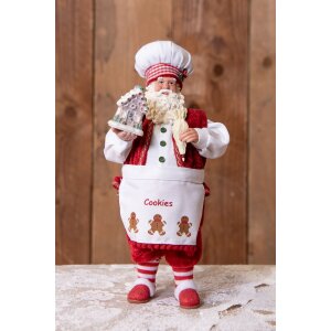 Clayre & Eef 65227 Ozdoba bożonarodzeniowa ojciec czerwony styl wiejski 16x8x28 cm