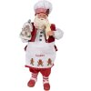 Clayre & Eef 65227 Ozdoba bożonarodzeniowa ojciec czerwony styl wiejski 16x8x28 cm