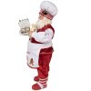 Clayre & Eef 65227 Ozdoba bożonarodzeniowa ojciec czerwony styl wiejski 16x8x28 cm