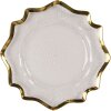 Clayre & Eef 65238GO Duży talerz spodek Przezroczysty, złoty Ø 33x1 cm