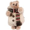 Clayre & Eef 65255 Niedźwiedź dekoracyjny beżowo-brązowy 20x20x38 cm styl wiejski