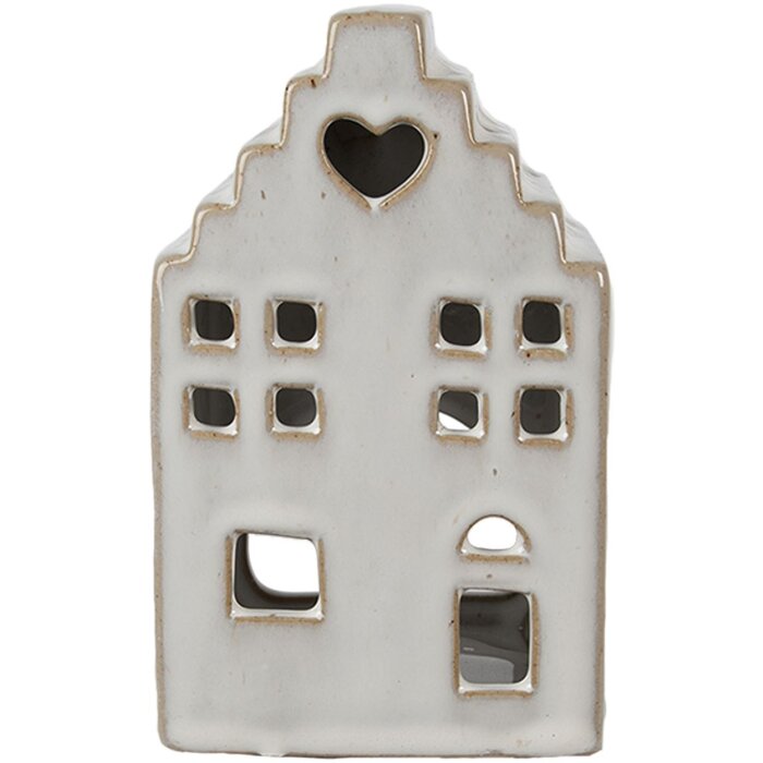Clayre & Eef 6CE1588M Świecznik Christmas Cottage Beige 9x7x14 cm