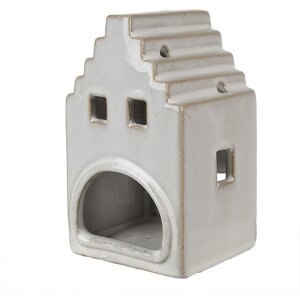Clayre & Eef 6CE1588M Świecznik Christmas Cottage Beige 9x7x14 cm