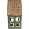 Clayre & Eef 6CE1601 Świecznik Świąteczny Domek Zielony Brązowy 9x8x15 cm