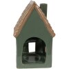 Clayre & Eef 6CE1601 Świecznik Świąteczny Domek Zielony Brązowy 9x8x15 cm