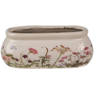 Clayre & Eef 6CE1602S Doniczka do wnętrz różowo-beżowa 18x7x7 cm