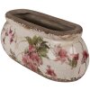 Clayre & Eef 6CE1603S Doniczka do wnętrz różowo-beżowa 18x7x7 cm