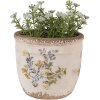 Clayre & Eef 6CE1607S Doniczka do wnętrz beżowo-żółta Ø 13x11 cm