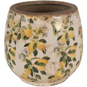 Clayre & Eef 6CE1608M Doniczka do wnętrz beżowo-żółta Ø 15x15 cm