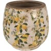 Clayre & Eef 6CE1608M Doniczka do wnętrz beżowo-żółta Ø 15x15 cm