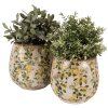 Clayre & Eef 6CE1608M Doniczka do wnętrz beżowo-żółta Ø 15x15 cm