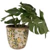 Clayre & Eef 6CE1609M Doniczka do wnętrz beżowo-żółta Ø 14x13 cm