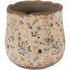 Clayre & Eef 6CE1610L Doniczka do wnętrz beżowo-żółta Ø 21x19 cm
