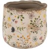 Clayre & Eef 6CE1610S Doniczka do wnętrz beżowo-żółta Ø 14x12 cm