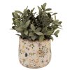Clayre & Eef 6CE1610S Doniczka do wnętrz beżowo-żółta Ø 14x12 cm