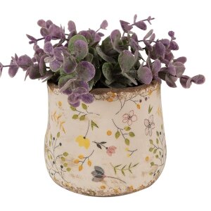 Clayre & Eef 6CE1610XS Doniczka do wnętrz beżowo-żółta Ø 11x10 cm
