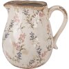 Clayre & Eef 6CE1616L Dzbanek dekoracyjny beżowo-różowy 21x16x20 cm ceramiczny
